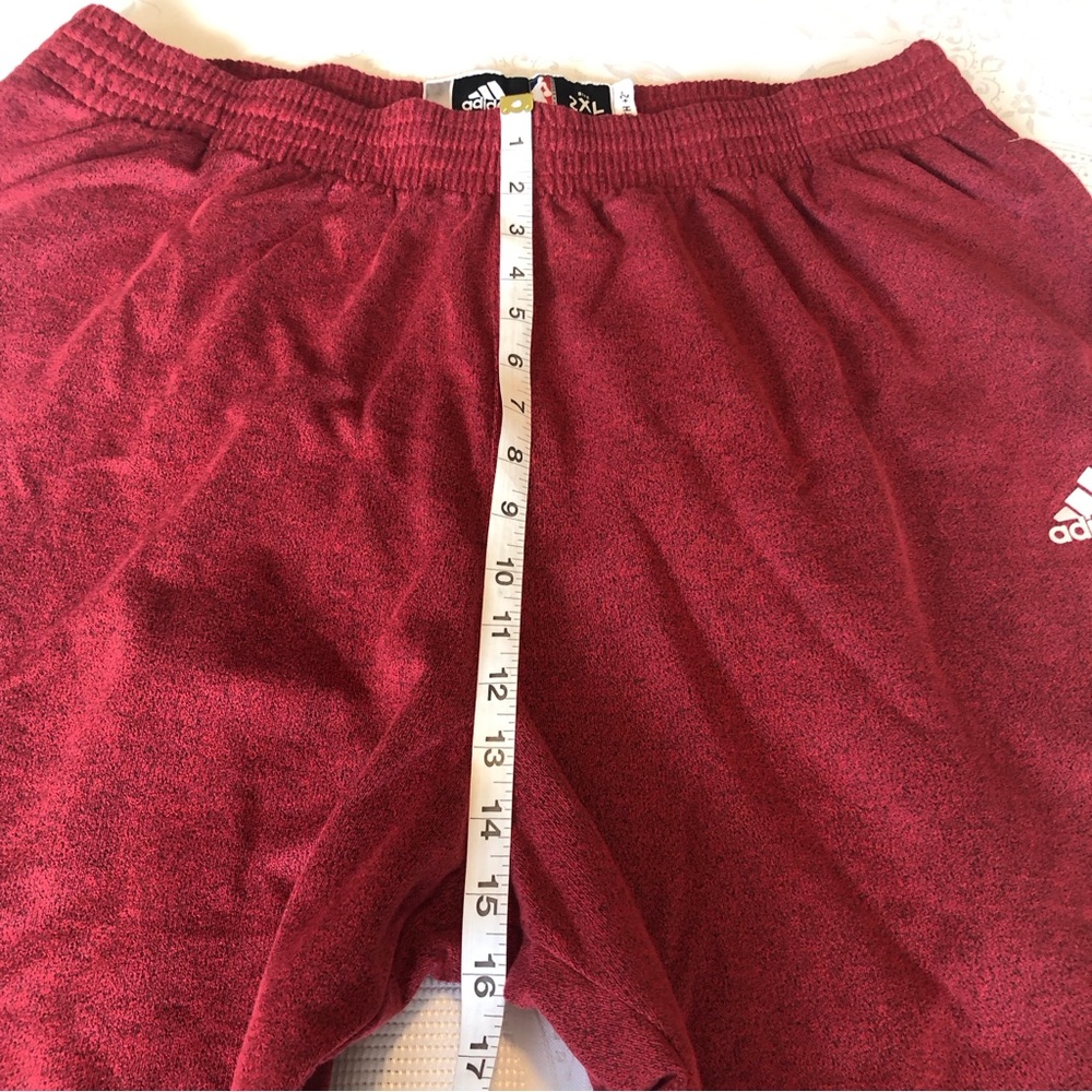 Adidas NBA Men’s Size 2XL Red Sweatpants Elastic Waist 2” + Length 3 Stripes - Picture 7 of 16